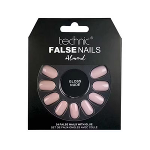 Technic False Nails with Glue - almond 24pcs